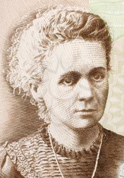 Marie Curie (1867-1934) on 20 Zlotych 2011 Banknote from Poland. French-Polish physicist and chemist famous for her pioneering research on radioactivity.