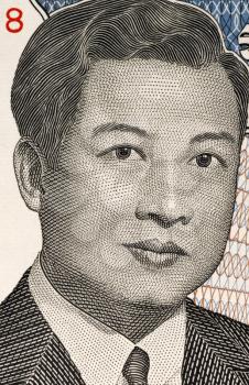 Norodom Sihanouk (1922-2012) on 2000 Riels Banknote from Cambodia. King of Cambodia during 1941-1955 and 1993-2004.