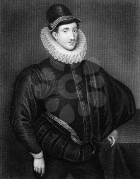 Fulke Greville, 1st Baron Brooke (1554-1628) on engraving from 1830. Elizabethan poet, dramatist, and statesman. Engraved by J.Cochran and published in ''Portraits of Illustrious Personages of Great B