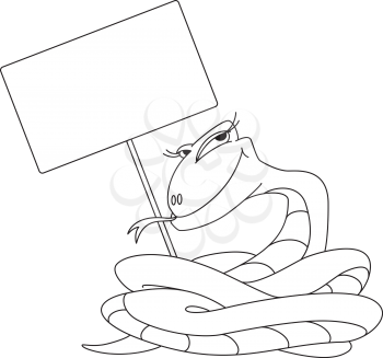illustration of a girl snake  with sign outlined