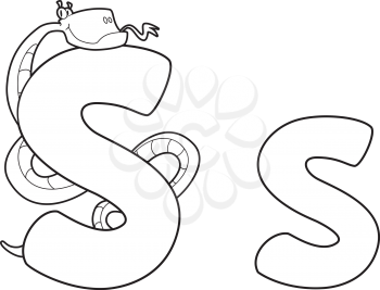 illustration of a letter S snake outlined
