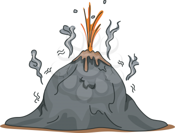 Royalty Free Clipart Image of a Volcanic Eruption