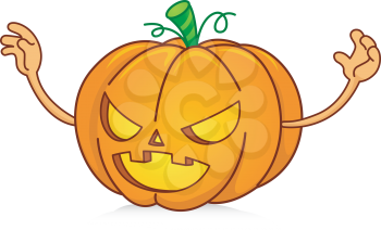 Royalty Free Clipart Image of a Scary Jack-o-Lantern