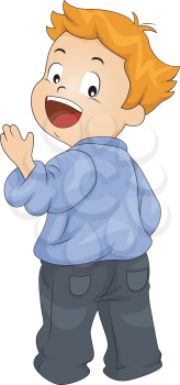 Royalty Free Clipart Image of a Child Calling