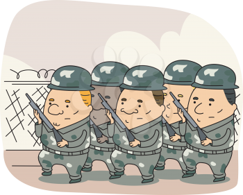 Royalty Free Clipart Image of Soldiers