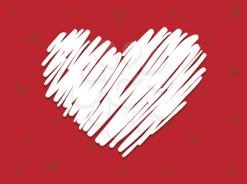 Royalty Free Clipart Image of a Scratched Heart on a Background