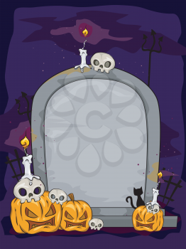 Background Illustration Featuring a Tombstone