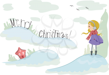 Illustration of a Stickman Reading Christmas Greetings