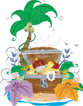 Illustration of an Open Treasure Chest