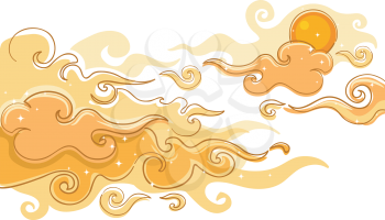 Background Illustration Featuring a Cloud Design  against White Background