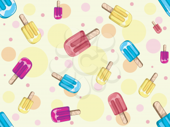 Background Seamless Illustration Featuring Popsicles