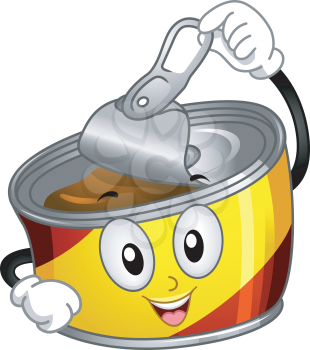 Mascot Illustration of a Canned Food