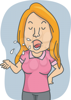 Illustration of a Woman Talking Endlessly