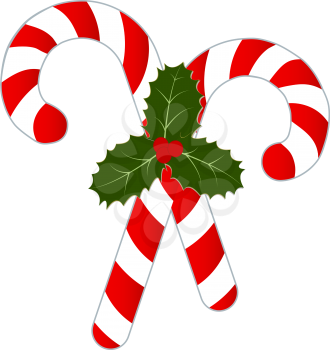 Royalty Free Clipart Image of Crossed Candy Canes