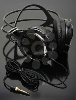 Royalty Free Photo of Headphones on Black