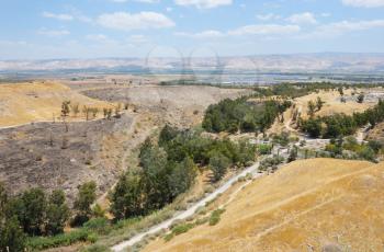 Royalty Free View of the Jordan Valley From a Hill Near the Ancient City of Beit Shean, in the North of Israel.