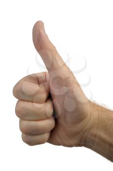 Royalty Free Photo of a Hand Giving Thumbs Up