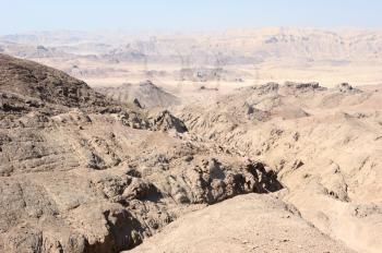 Landscapes and geological formations in the Timna Park in southern Israel