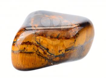 Stone tiger's eye, isolated on a white background