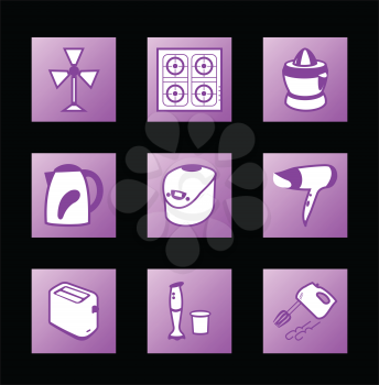 Royalty Free Clipart Image of Home Appliance Icons