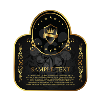 Royalty Free Clipart Image of a Golden Label