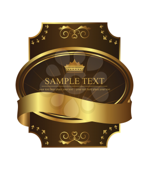 Royalty Free Clipart Image of a Gold Label