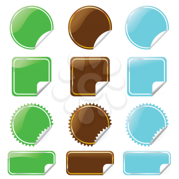Royalty Free Clipart Image of a Set of Glossy Icons