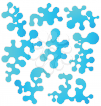 Illustration set bluel figures stylized puzzle - vector