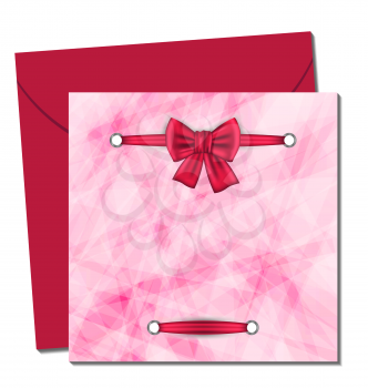 Illustration Christmas beautiful card with gift bow - vector