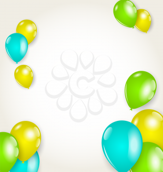 Illustration holiday background with colorful balloons - vector