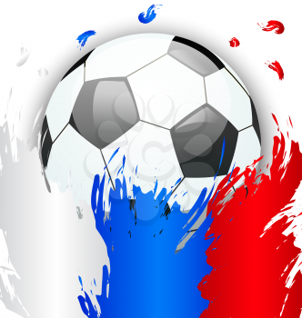 Russia Flag Colors with Soccer Ball, Football - Illustration Vector