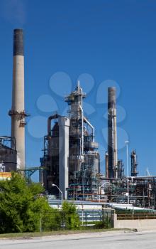 Chemical Refinery Plant Smokestack Tower Pipeline, heavy industry