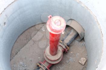 a pipes in the trench under construction