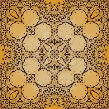 Unusual seamless background. Wallpaper in indian tribal style ornament. Vintage design elements