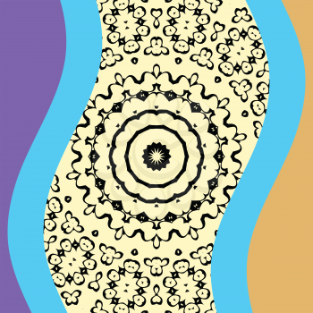 Book or Invitation cover with oriental mandala in the center.