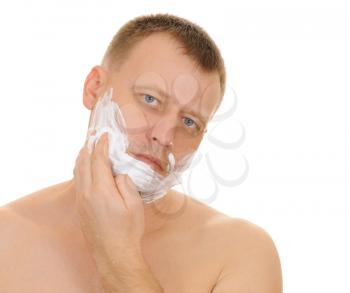 Royalty Free Photo of a Man Shaving