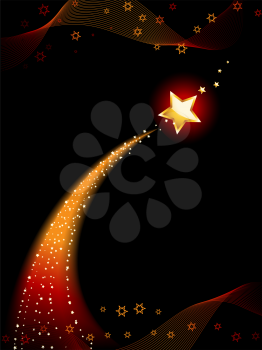 Royalty Free Clipart Image of a Shooting Star Background