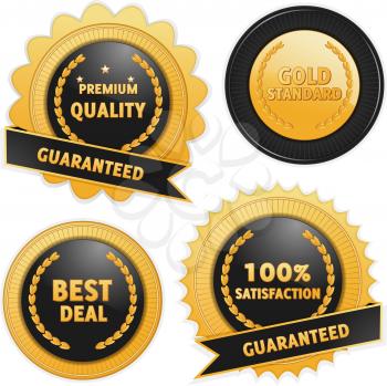 Royalty Free Clipart Image of a Set of Quality Assurance Badges