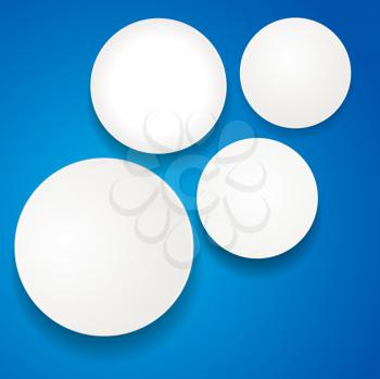 Royalty Free Clipart Image of Four Circles on Blue
