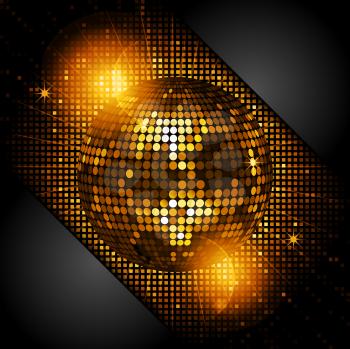 Royalty Free Clipart Image of a Glowing Disco Ball Background