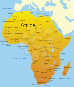 Royalty Free Clipart Image of a Map of Africa