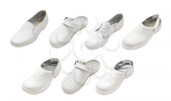 Medical slippers sets isolated on white background