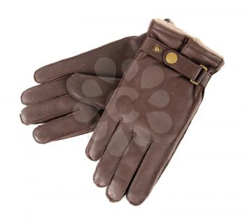 male leather gloves isolated on a white