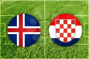 Illustration for Football match Iceland vs Croatia