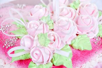 rose shaped cake close up