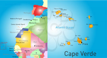 Vector color map of Cape Verde