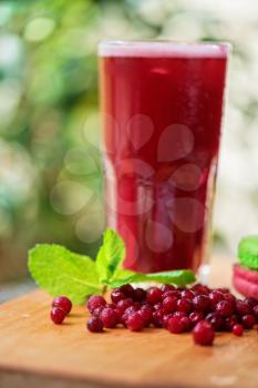 fruit non-alcoholic drink with cranberries