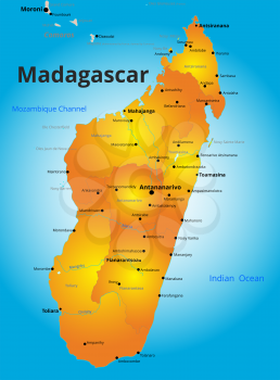 Vector color map of Madagascar country