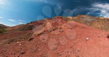 Valley of Mars landscapes in the Altai Mountains, Kyzyl Chin, Siberia, Russia