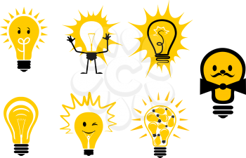 Royalty Free Clipart Image of a Set of Light Bulbs